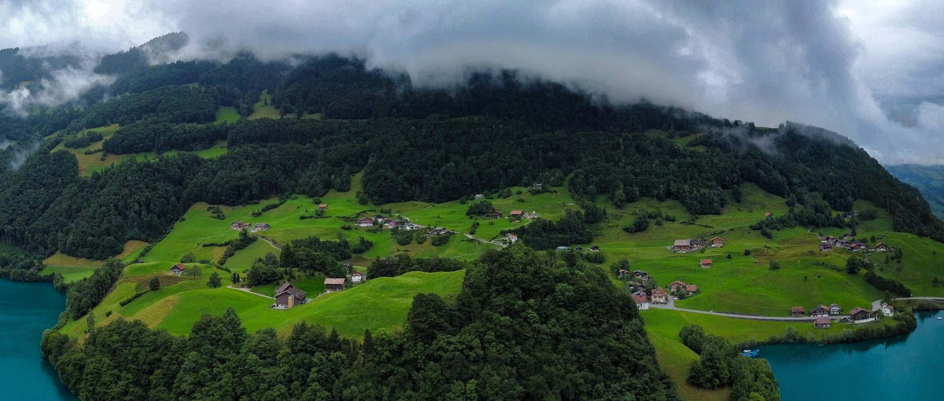 Aerial drone photograph of aerial drone work in Switzerland