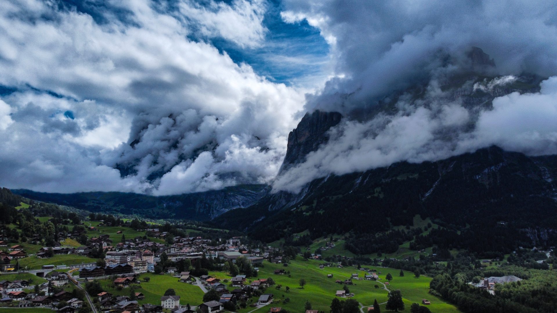 Aerial drone photograph of aerial drone work in Switzerland