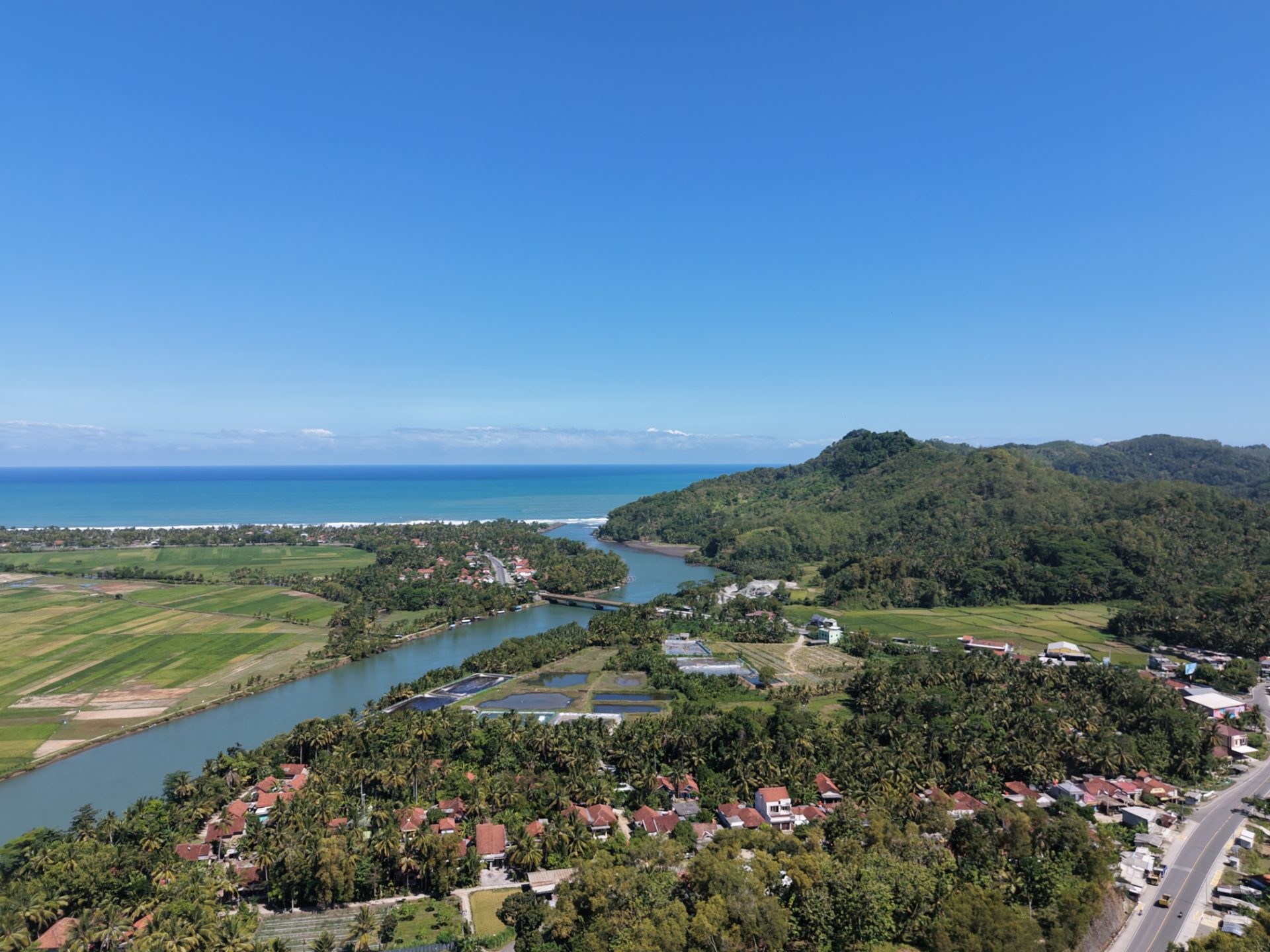 Aerial drone photograph of aerial drone work in Indonesia