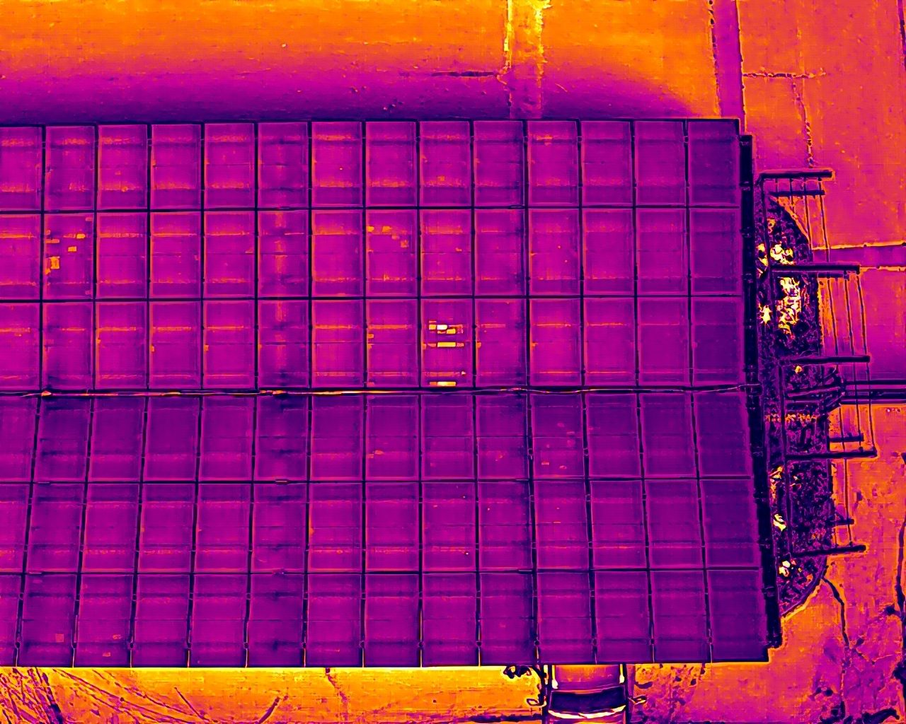 Inspection of a PV panels in Sofia Bulgaria. Check for hot spot etc.