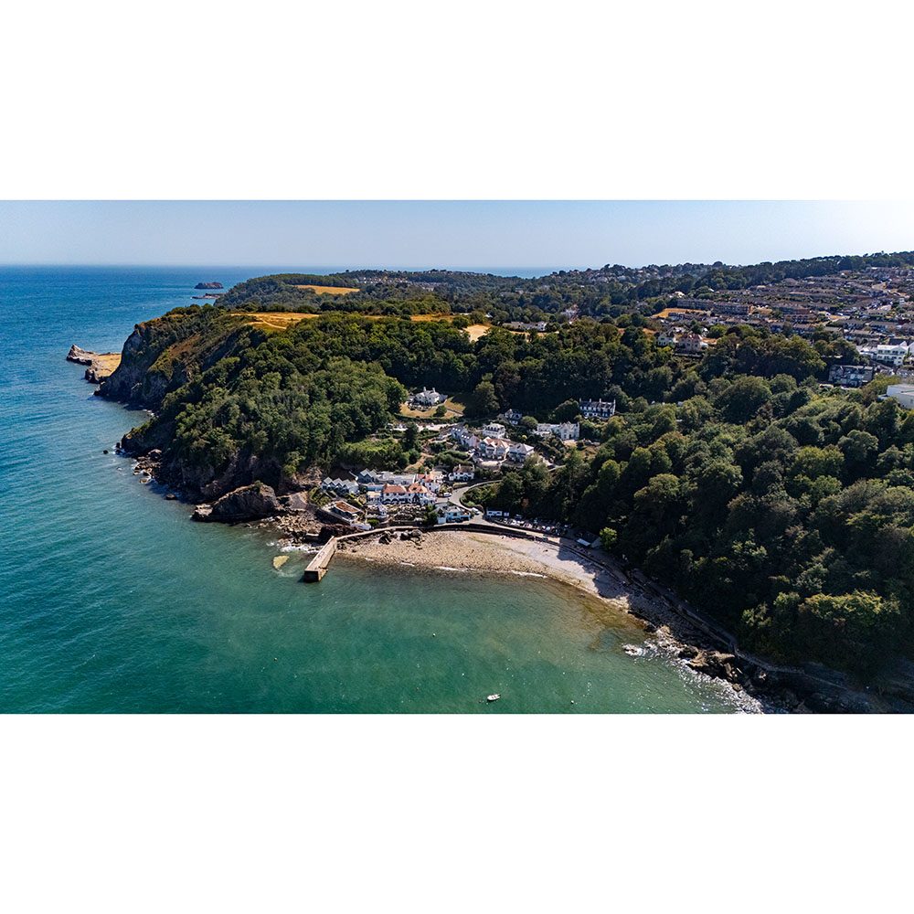 Aerial drone photograph of coastal view in the south of England